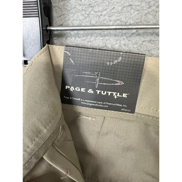 Page & Tuttle Golf Shorts Men Sz 38 Tan Chino Flat Front Golf Pants NWT - Picture 7 of 8